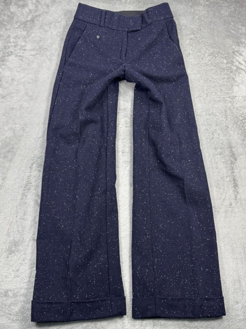 Y2K Ann Taylor Loft High Rise Wool Wide Leg Trousers Womens 00 Office Siren